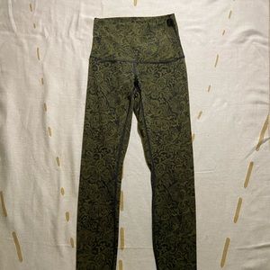 Lululemon green floral leggings